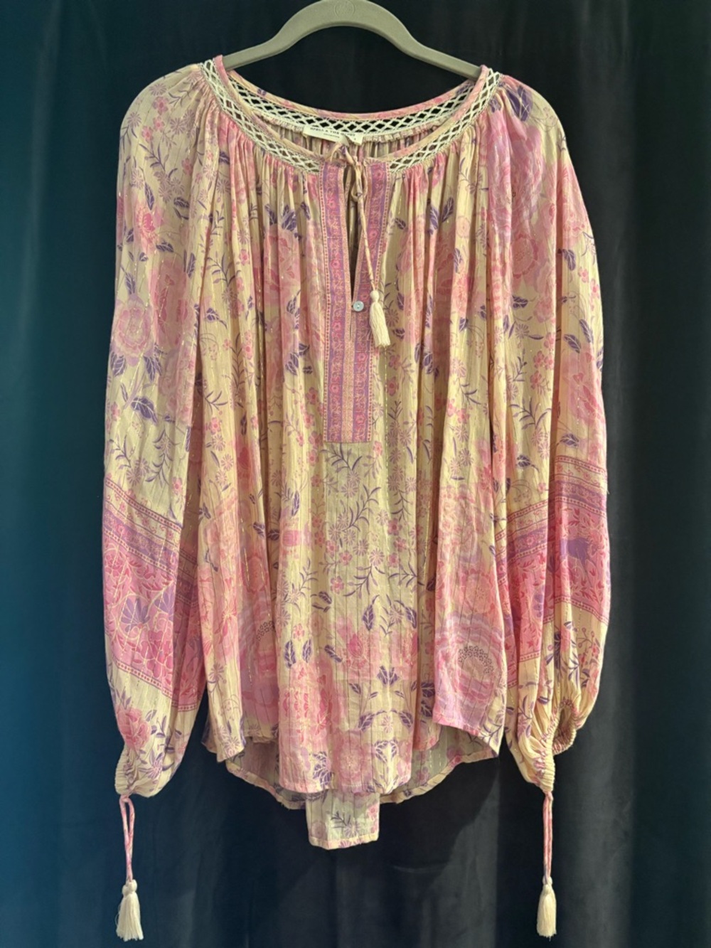 Spell & The Gypsy Pink and Cream Boho Peasant Tunic